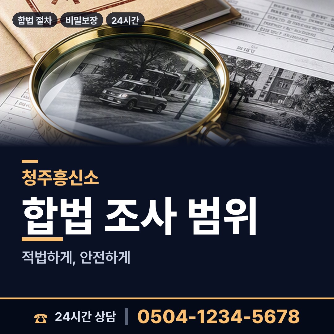 청주 낭성면 민간조사사 상담 안내